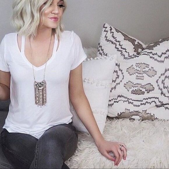 Stella & Dot Analena Pendant Sparkle Fringe Gold Adjustable Statement Necklace - Picture 3 of 7